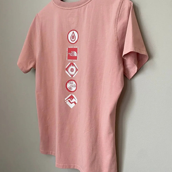 NWOT The North Face Womens Large Himalayan Bottle Short Sleeve Pink Logo T-Shirt - Picture 14 of 16